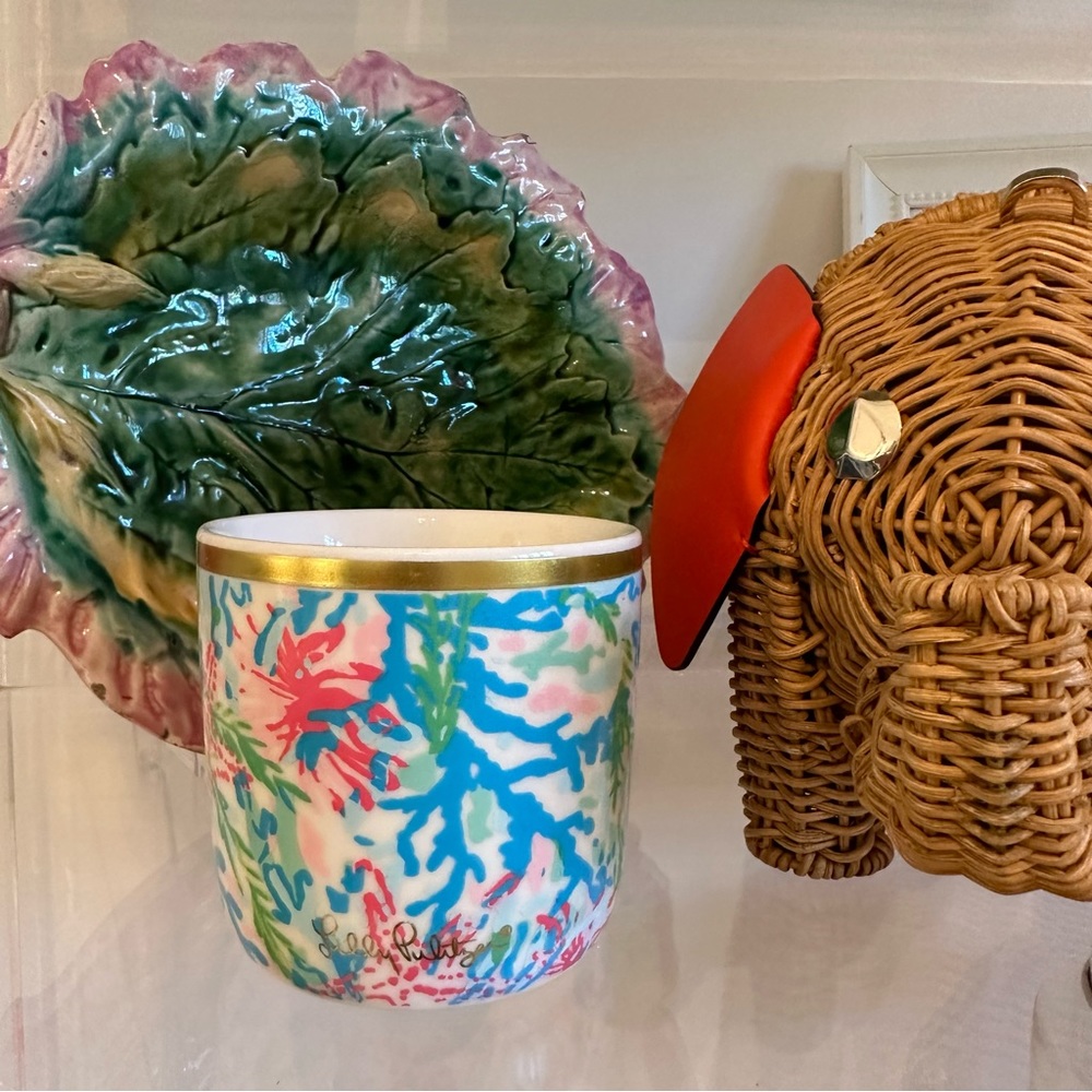Lilly Pulitzer Coral Bay Mini Planter Vanity Cup Coastal Decor